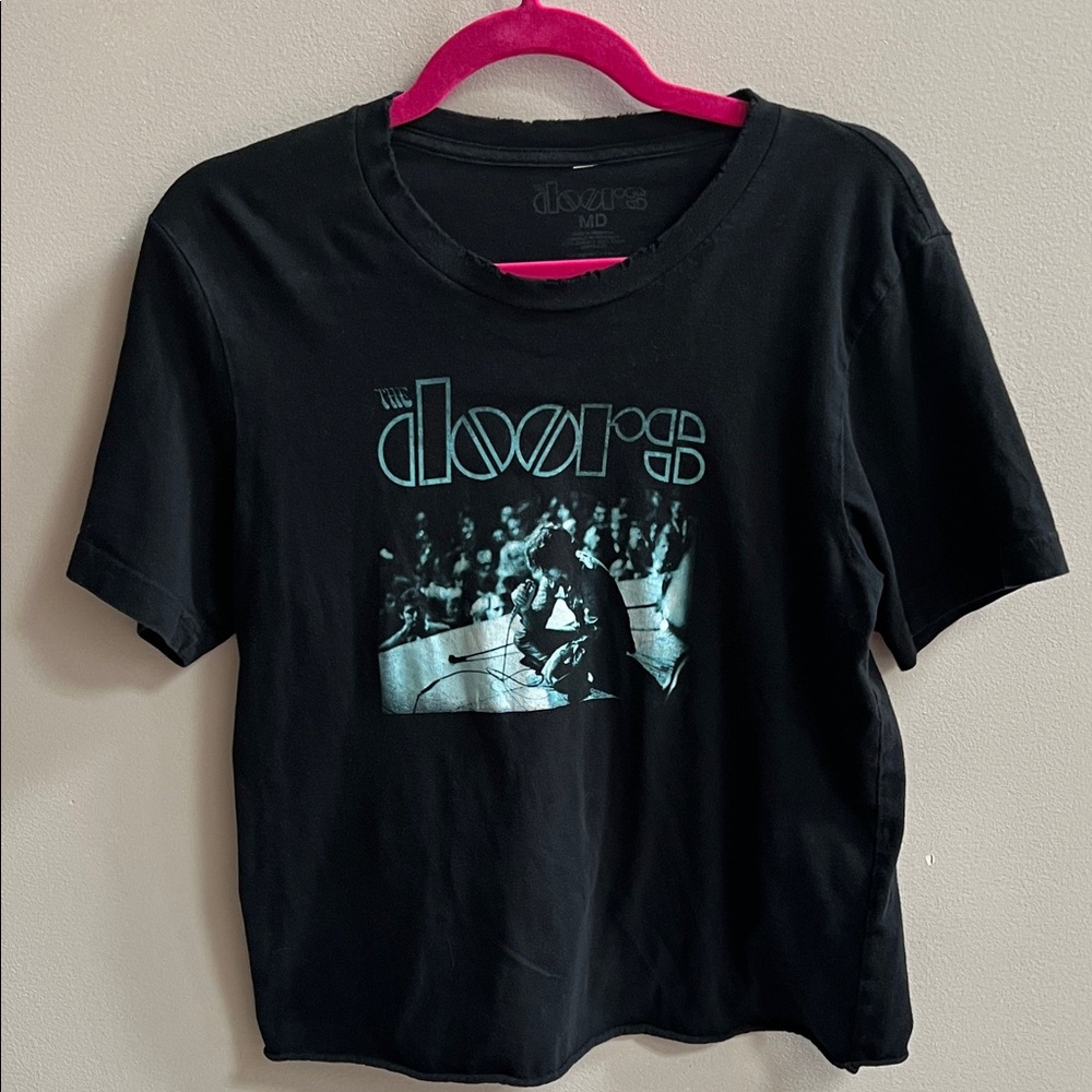 The Doors Black Graphic Tee - Band Logo Short Sleeve Size Medium